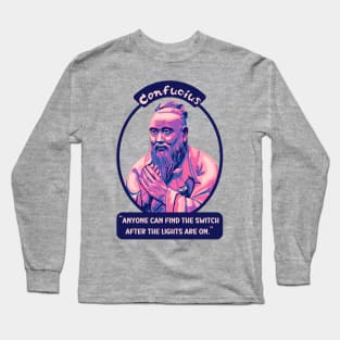 Confucius Portrait and Quote Long Sleeve T-Shirt